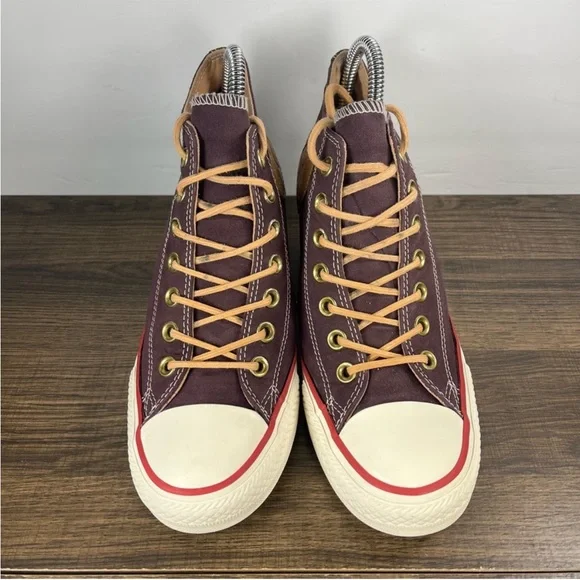 RARE Converse Chuck Taylor All Star Lux Purple Suede Hidden Wedge Heel Size 8 - Picture 4 of 8